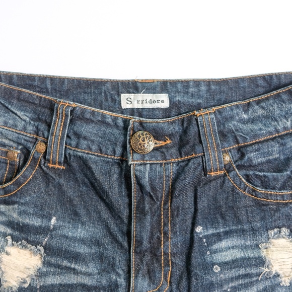 Sorridere splashed wing distressed short denim - Picture 3 of 6